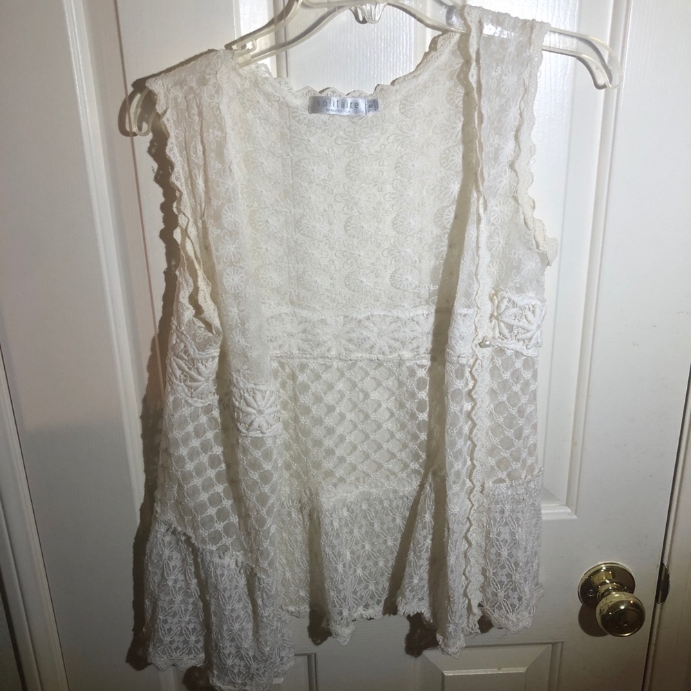 Lace open front tank size S